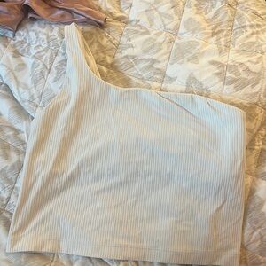 Lululemon one shoulder sports bra white size 4 padded